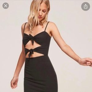 Reformation double tie front midi dress S